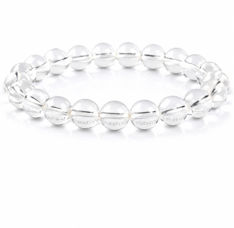 Natural-Clear-Quartz-Beaded-Bracelet