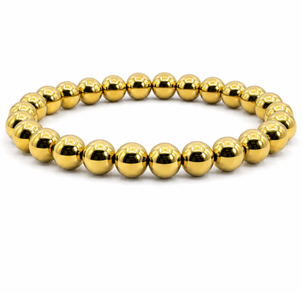 Natural-Gold-Hematite-Beaded-Bracelet