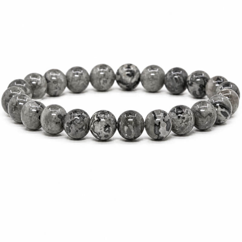Natural-Grey-Picasso-Jasper-Crystal-Beaded-Bracelet