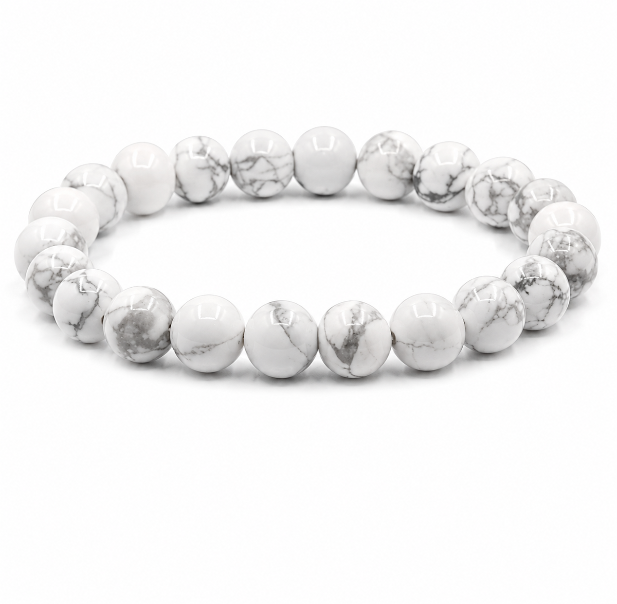 Natural Howlite Crystal Beaded Bracelet Natural-Howlite-Crystal-Beaded-Bracelet