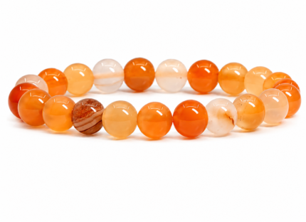 Natural-Orange-Agate-Beaded-Bracelet