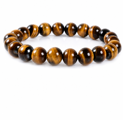 Natural-Tiger-Eye-Crystal-Beaded-Bracelet