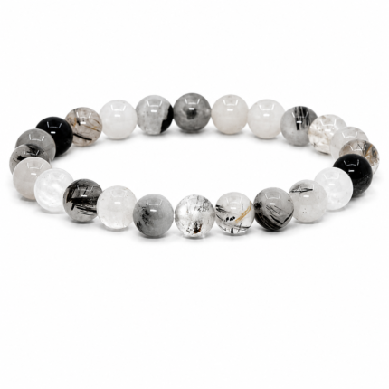 Tourmalinated-Quartz-Crystal-Beaded-Bracelet