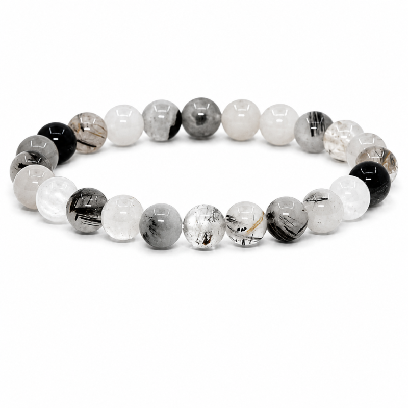 Tourmalinated-Quartz-Crystal-Beaded-Bracelet