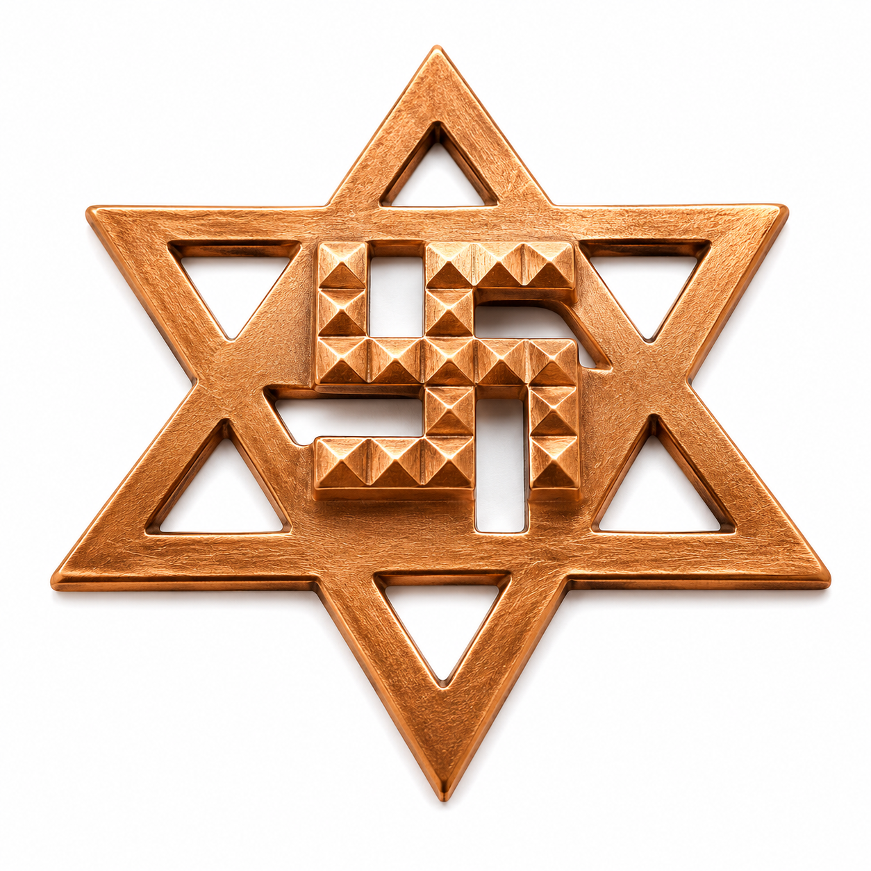 copper-start-pyramid-swatik Copper Star Pyramid Swastik - Image 1